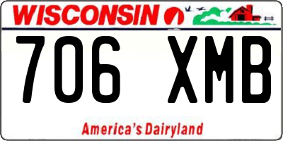WI license plate 706XMB