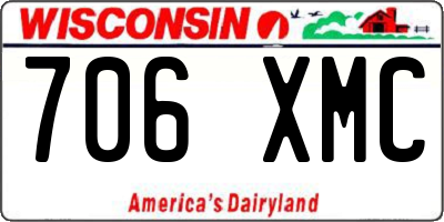 WI license plate 706XMC