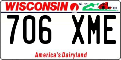WI license plate 706XME