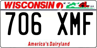 WI license plate 706XMF