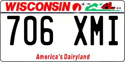 WI license plate 706XMI