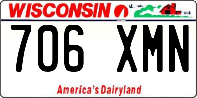 WI license plate 706XMN