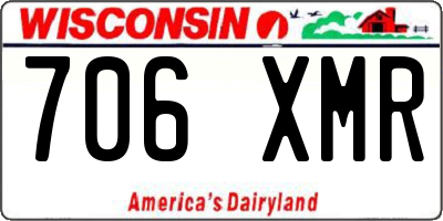 WI license plate 706XMR