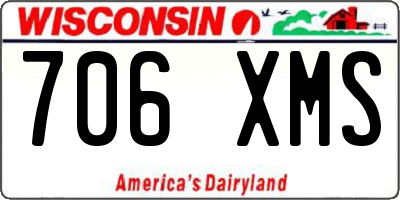 WI license plate 706XMS