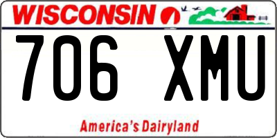 WI license plate 706XMU