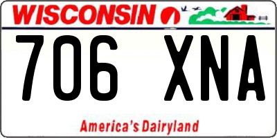 WI license plate 706XNA