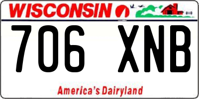 WI license plate 706XNB