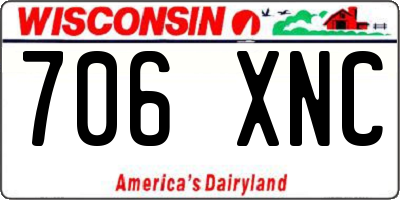 WI license plate 706XNC