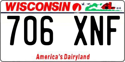 WI license plate 706XNF