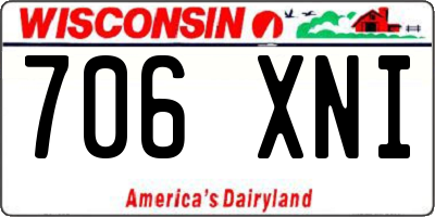 WI license plate 706XNI