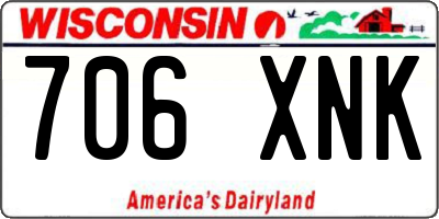 WI license plate 706XNK