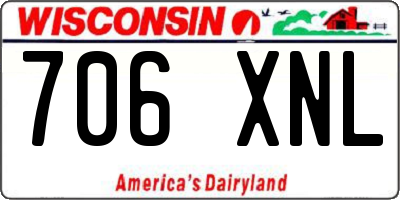 WI license plate 706XNL