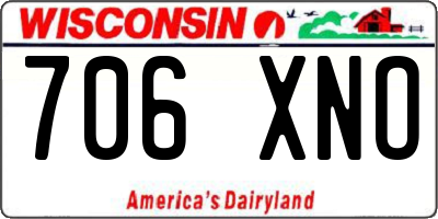 WI license plate 706XNO