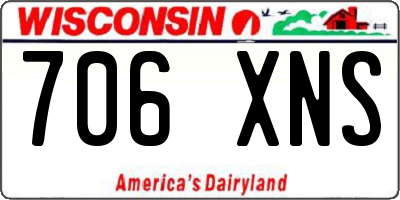 WI license plate 706XNS