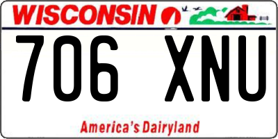 WI license plate 706XNU