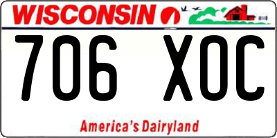 WI license plate 706XOC