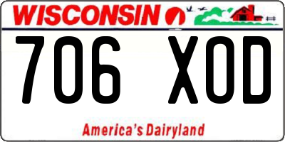 WI license plate 706XOD