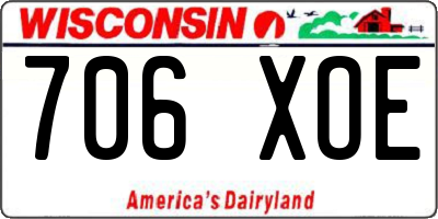 WI license plate 706XOE