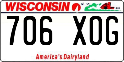 WI license plate 706XOG