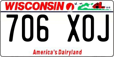 WI license plate 706XOJ