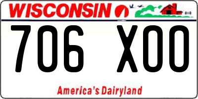 WI license plate 706XOO