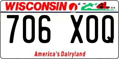 WI license plate 706XOQ