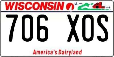 WI license plate 706XOS