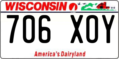 WI license plate 706XOY