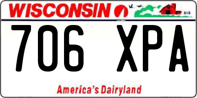 WI license plate 706XPA