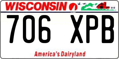 WI license plate 706XPB