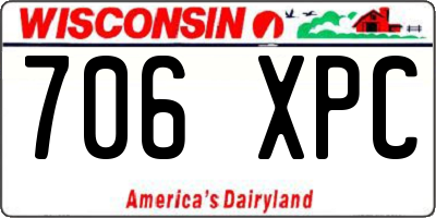 WI license plate 706XPC
