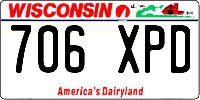 WI license plate 706XPD