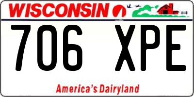 WI license plate 706XPE