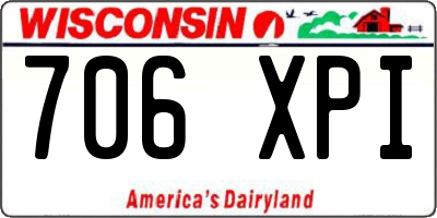 WI license plate 706XPI
