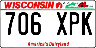 WI license plate 706XPK