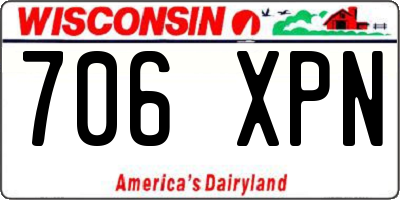 WI license plate 706XPN