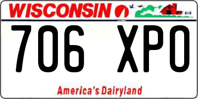 WI license plate 706XPO