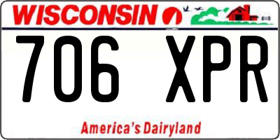 WI license plate 706XPR