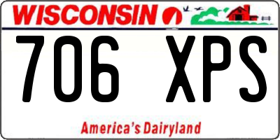 WI license plate 706XPS