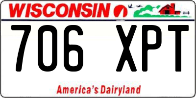 WI license plate 706XPT