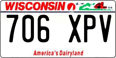 WI license plate 706XPV