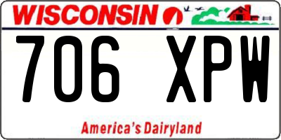 WI license plate 706XPW