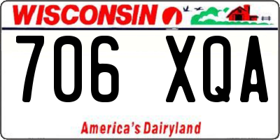WI license plate 706XQA