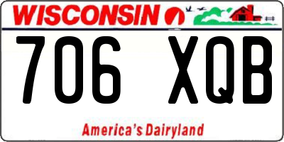 WI license plate 706XQB