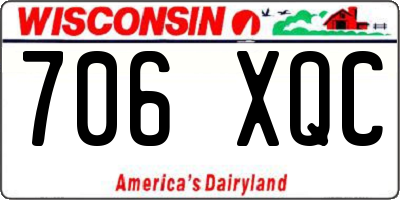 WI license plate 706XQC