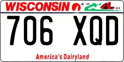 WI license plate 706XQD