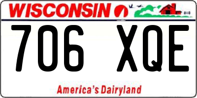 WI license plate 706XQE