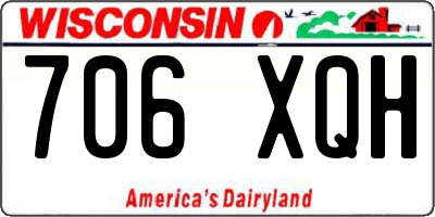 WI license plate 706XQH