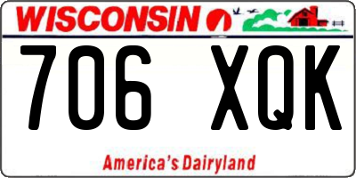 WI license plate 706XQK