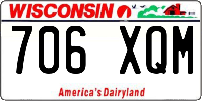 WI license plate 706XQM